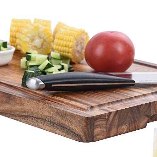 ZESPROKA Acacia Wood Cutting Board - Ultra Thick 16” x 12” x 1.5” - Kitchen Chopping Board with Juice Drip Groove - Ideal for Chopping Meat, Vegetables, Fruits, Bread, Cheese