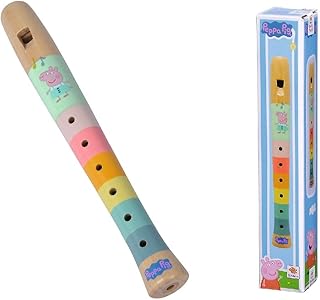 Eichhorn - Peppa Pig Colourful Wooden Flute 20 cm Long Promotes Children's Auditory Perception Creates Harmonic Tones, Made of Schima Wood, Ages 3+