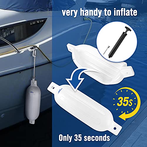 Image of Affordura Boat Fender 4 Pack Boat Bumpers Fenders with 4 Ropes