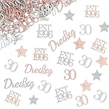 200 Stück 30 Geburtstagsdeko Konfetti,Groß Tischdeko Geburtstag Frauen,Glitzer Streudeko,Rosagold Happy Birthday Deko Confetti für 30. Geburtstag Jubiläen Party