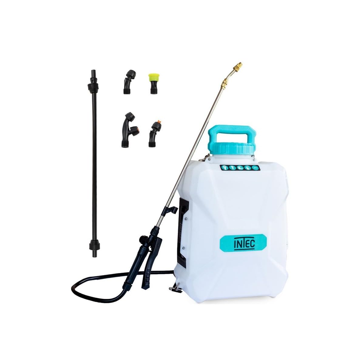 INTEC - Pulvérisateur Electrique à Batterie 20V Lithium 4.0Ah Pulvérisateur Jardin 12L 2 Lances Fibre et INOX + 4 Buses