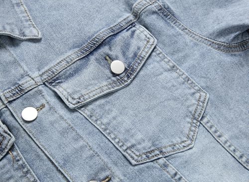 LZLER Mens Denim Jacket Stretchy Slim Fit Long Sleeve Jean Jacket for Men4