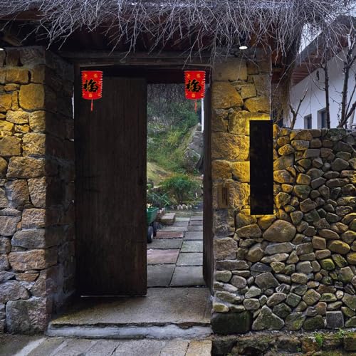 Image of 10PCS Chinese New Year Decorations 2026 Red Chinese Hanging Paper Lanterns Lucky Fu 6.3inch Hanging Red Paper Lamps for Lunar New Year Decorations 2026 Asian Hibach Spring Festival Party Decor