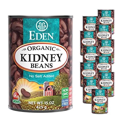 Eden Organic Red Kidney Beans, 15 oz Can, No Salt Added, Non-GMO (12-Pack) Cover