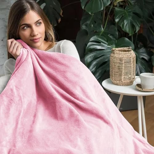 Travel Blanket and Pillow, Ultra Soft 2 in 1 Airplane Blanket with Eye Mask and Ear Plugs, Portable Travel Blanket with Pillowcase, Ideal for Long Flights Office and Trains (Pink) - Image 6