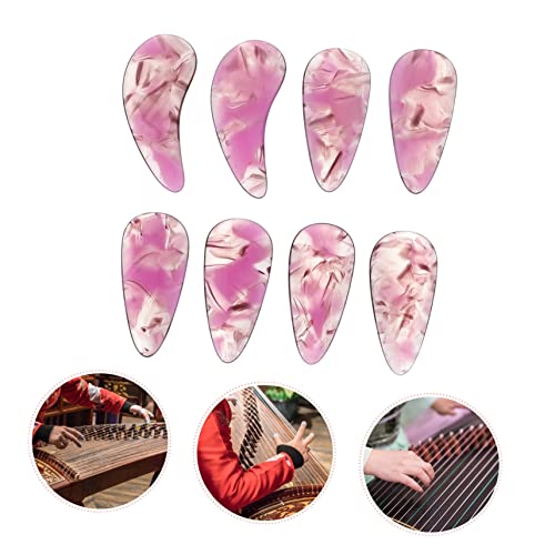 YARNOW Guzheng Finger Picks 8 Stück Nagelprotektoren für Guzheng Praktische Zubehör für Anfänger Leicht und Komfortabel zum Üben und Spielen mit Rillenförmigem Design