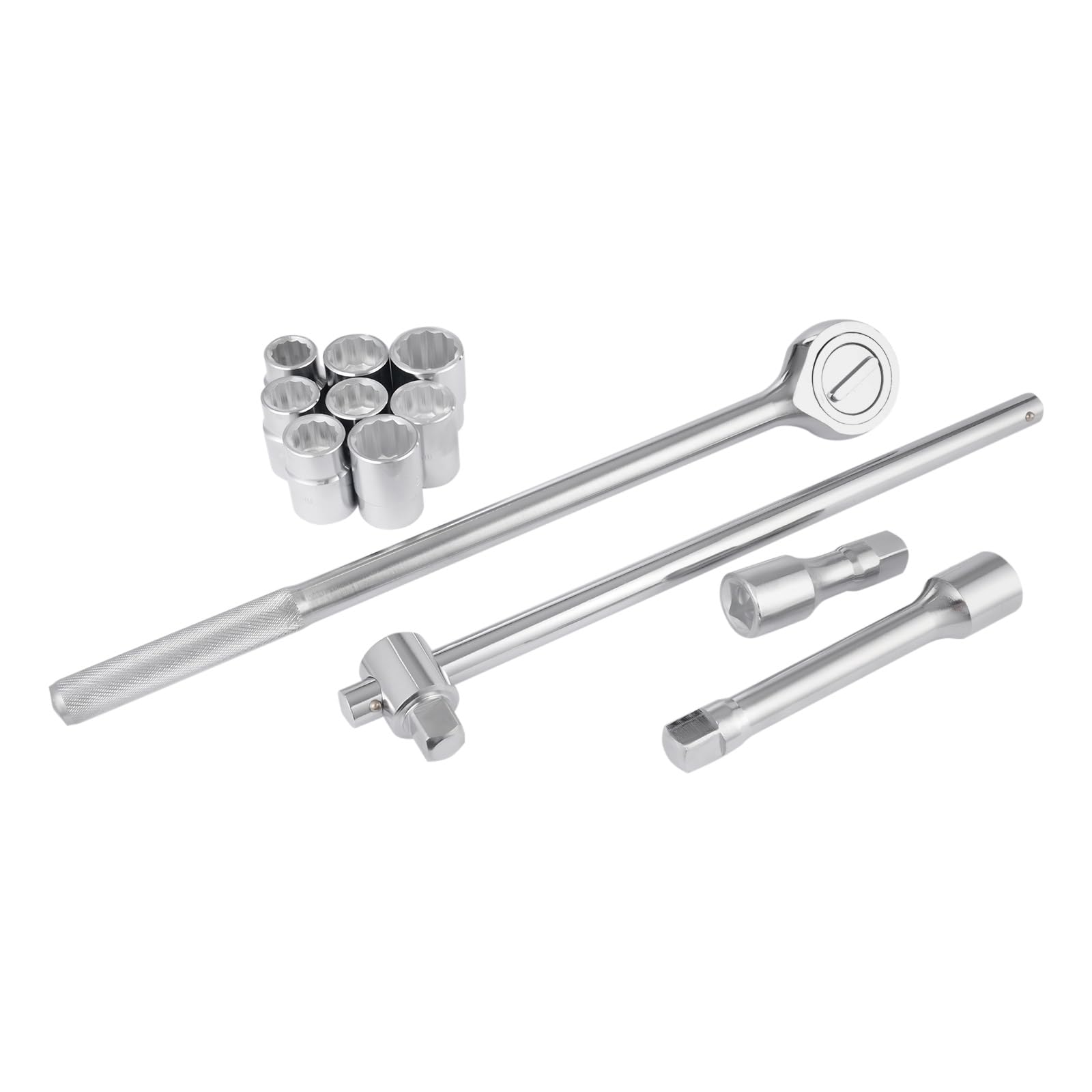 Set di 21 chiavi a cricchetto con 3/4" a 12 punti, con chiave a bussola, diametro 19-50 mm, utensili con valigetta 51 x 31 x 8 cm, per serraggio E-Torx triangolare