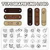 LJSCQF 12 Stück Personalisierte Leder Etiketten, Individuelle Handgefertigte Lederetiketten Mit Nieten, DIY Handgemachte Etiketten für Häkeln Kleidung Hüte Schals Handschuhe (Schmaler Kreis) #3
