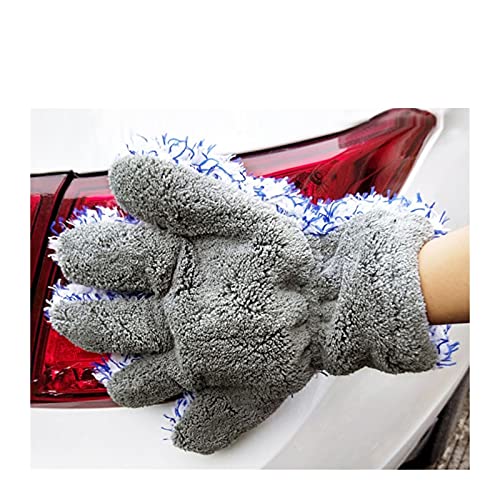 Dubbelzijdige auto reinigingshandschoenen Zachte koraal fleece auto handschoenen waterdichte reinigingsdoek voor auto… - Image 4