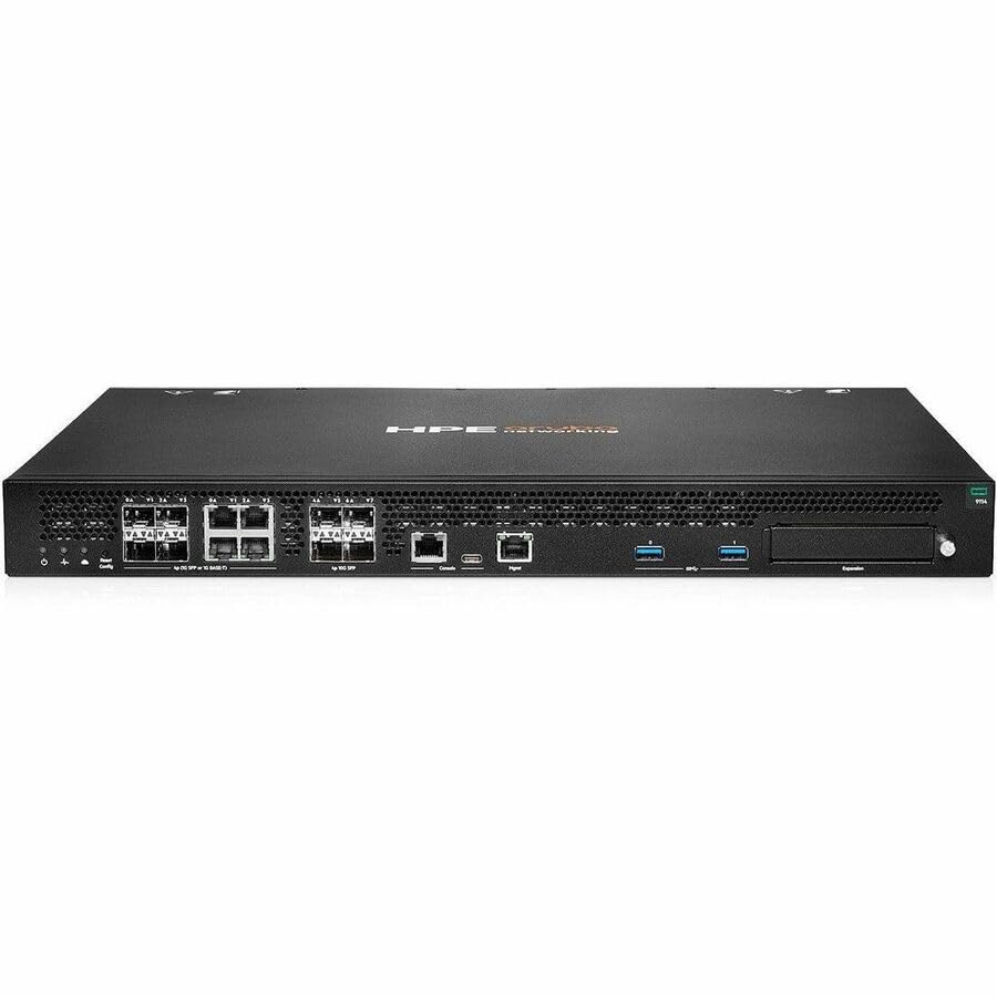 Image of HPE 9114 Router - 4 Ports - 4 RJ-45 Port(s) - Management Port - 8 SFP+ Slots, SFP (mini-GBIC) Slots - 10 Gigabit Ethernet - 1U - Rack-mountable - 1 Year