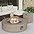 COSIEST 2-Piece Outdoor Propane Firepit Table Set w Tank Table, 40.5-inch Dark Fire Table 50,000 BTU w Gray Round Base,Wind Guard and 16 inches Tank Side Table 20lb for Garden,Pool