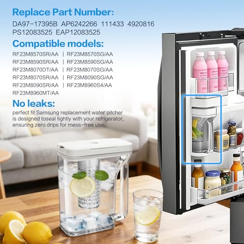 Image of Upgraded DA97-17395B Water Pitcher Reservoir,Compatible with Samsung Refrigerators RF28R7351SG RF28R7351SR RF28R6221SR【Food-Grade Durable Material, No-Leak Design】samsung refrigerator water pitcher