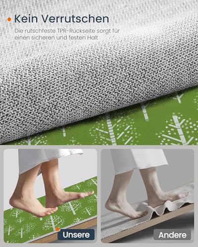 Tapis rond 3D effet géométrique vert moquette lavable et douce de 100cm - 7