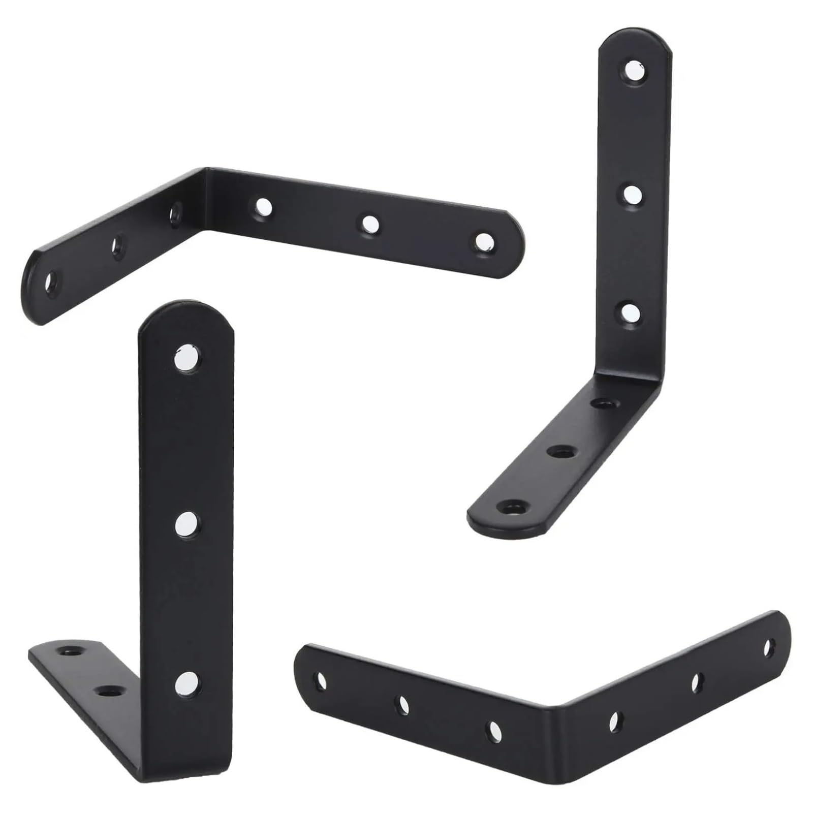 Staffe a L in metallo 100x100mm Bretelle angolari a 90 gradi for scaffali | Supporti ad angolo retto for scaffali e mobili in legno, robusto design in metallo, facile da installare(12PCS)