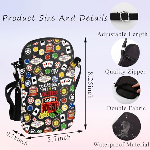 PLITI Casino Crossbody Purse Gambler Gift Casino Lover Gift I'd Cash Out But I'm Not a Quitter Slot Machine Gambling Bag2