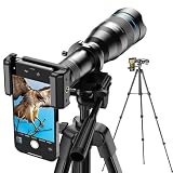 APEXEL Téléobjectif Puissant 60x pour iPhone, Appareil Photo de téléphone Portable avec déclencheur et trépied pour moongazing/Regarder des Jeux