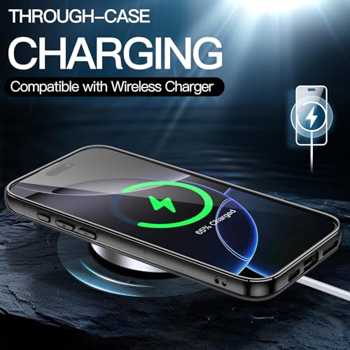 Image of JETech Cover Case for iPhone 16 Pro 6.3-Inch, Non-Yellowing Shockproof Phone Bumper Cover, Anti-Scratch Clear Back (Black)