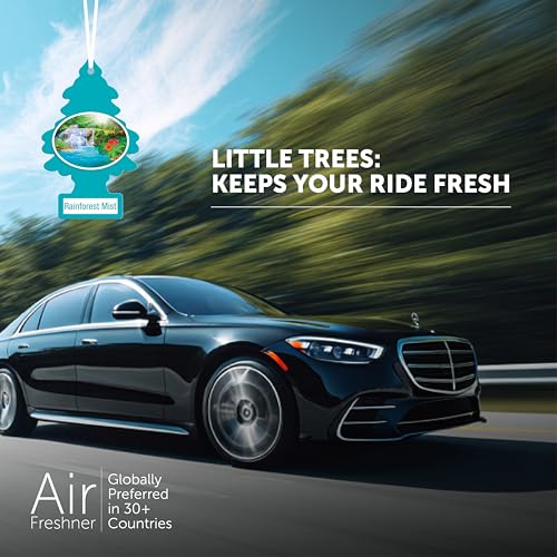 Image of Little Trees Rainforest Mist Air Freshener | Fresh Green & Floral Fragrance | Iconic Tree Hanging Design | For Car, Home, Wardrobe | Imported from USA