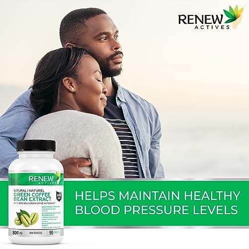 Renew Actives Coffee Bean Extract: 800Mg Green Coffee Bean Extract Capsules - Vegan Green Coffee Bean Powder Extract Supplement With 50% Gca To Boost Metabolism And Energy - 90 Pills #TOP6