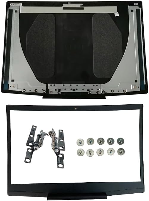 Blue Logo LCD Back Cover & Front Bezel& Hinges Set G3 15 3590 for Dell G3 15 3500 Gaming Laptop 747KP 0747KP Black LCD Top Case Rear Lid + Hinges & Bezel & 10Pcs Screws