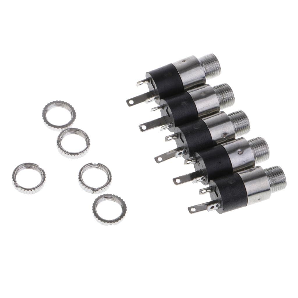 3.5Mm Female Plating Stereo Jack Panel Mount Solder Connector Terminals with Locking Nuts-3.5Mm Headphone Audio Jack, Pack of 5-image-9