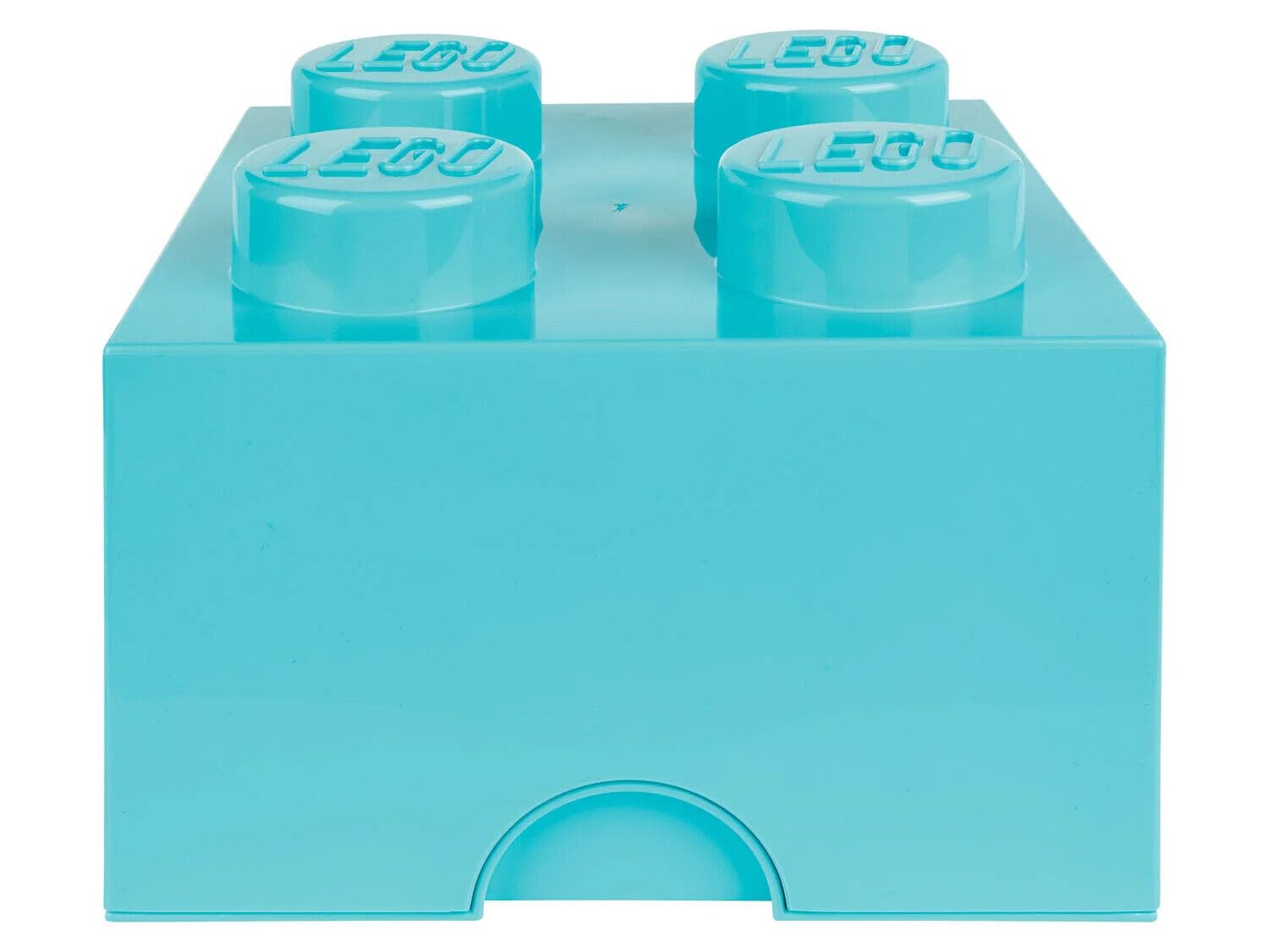 LEGO Caja de almacenamiento con 4 botones, apilable, juego de 2 unidades, color azul
