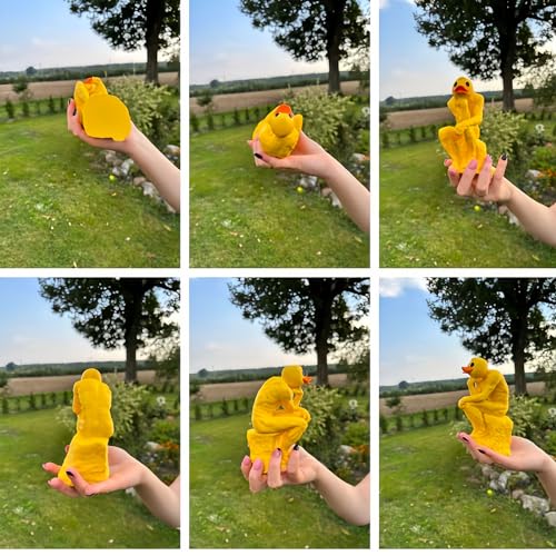 Estatua de pato pensante decoración para hogar miniatura 4