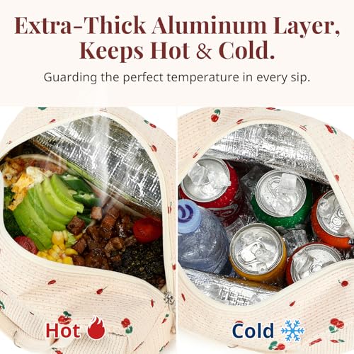 Image of LOVELYWIND Lunch Box for Women Cute Lunch Bags for Women Lunch Tote Bags Reusable Insulated Lunch Box Large Capacity Reusable Insulated Cooler for Work or Travel Gifts or Beach