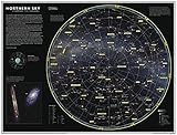 National Geographic Maps: Charting the Heavens, Northern Sky Wall Map - Compact - 21.5 x 16.25 inches - Front Lamination