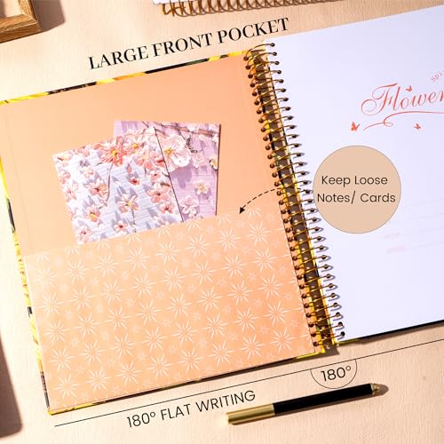 Image of Hardcover Spiral Notebook for Women, 8.5 x 11, College Ruled, Sunflower
