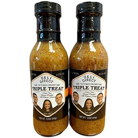 Deli Direct, Triple Treat Glaze, Spread, Sauce, Dip, Honey Mustard, Artisan Flavors for Cooking, Grilling & Dipping, (12oz 2-Pack) Cover