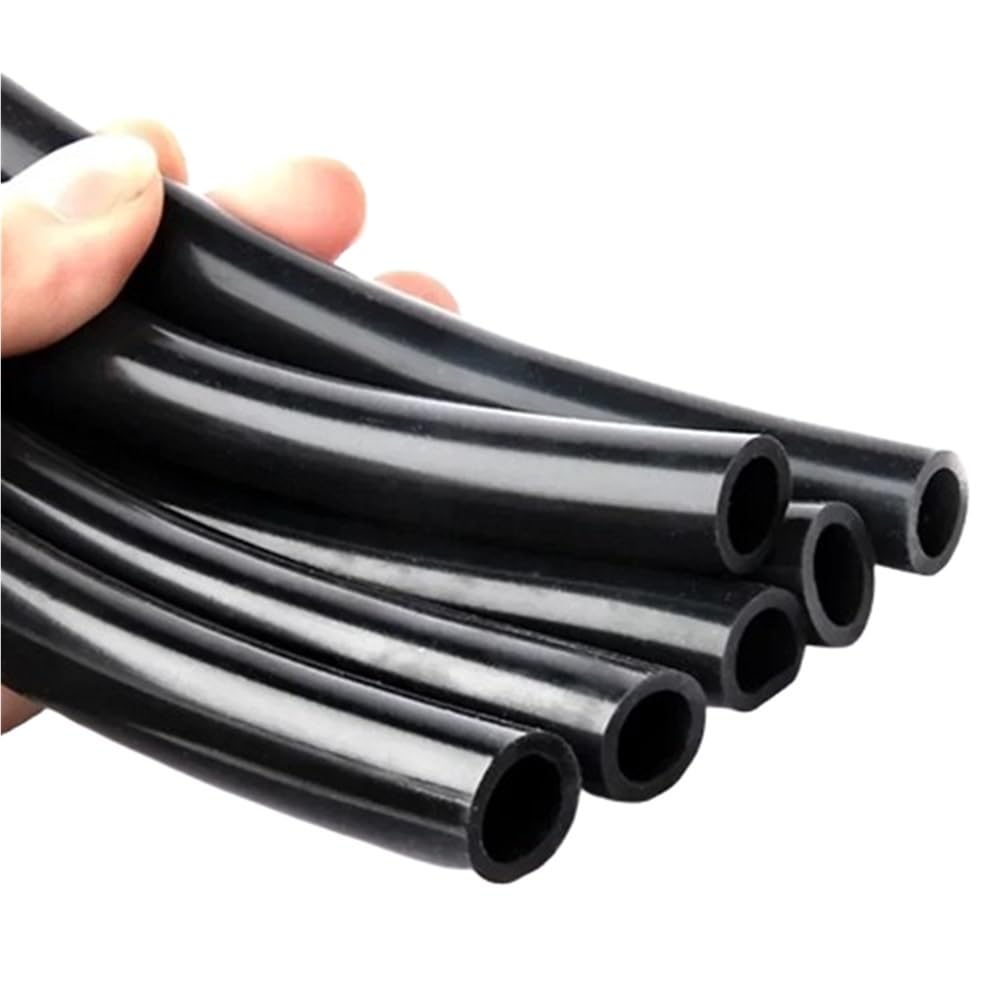 Manguera de silicona flexible, manguera de goma de silicona negra, longitud de tubo de silicona flexible de 1/5/10 metros, diámetro interior de 0,5 mm a 32 mm, tubo de refrigeración al vacío 1 unidad