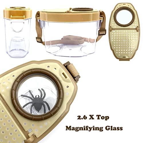 JTCJozz Bug Catcher Kit, Bug Collection Kit, Outdoor Nature Explorer Kit with Tweezers, Magnifying Glass, Science Educational Kit, Bug Observation Container for Boys and Girls (Gold) - Image 4