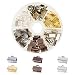 PandaHall Elite 120PCS Nickel Free Ribbon Ends Bracelet Bookmark Leather Pinch Crimps Mixed Color in One Box 10x7x5mm for Jewelry Craft Supplies