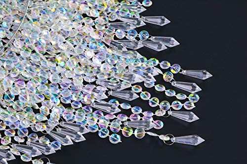 Plafonnier perles de bijoux acrylique lustre suspension chrome