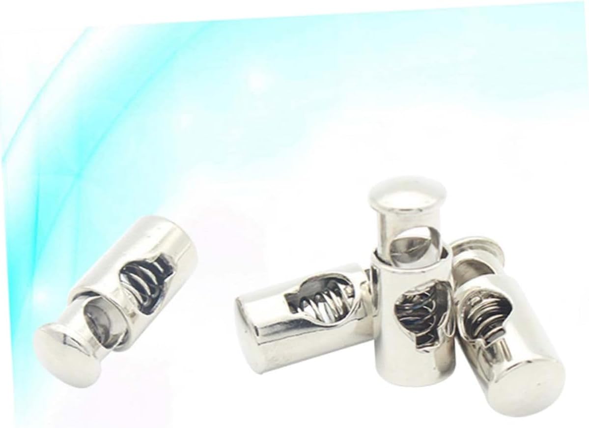 Metal Single Hole Cord Lock Spring Buckle 50Pcs Pack for Cords