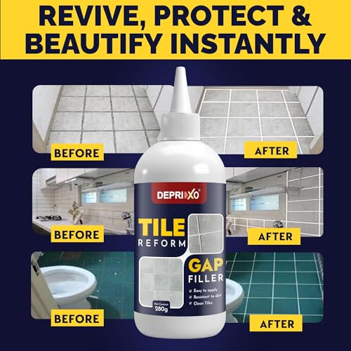 Image of Tiles Gap Filler Waterproof Sealant | White Cement Grout Paste Tube for Tiles & Walls | Crack Repair Putty for Kitchen & Bathroom by UNIDSC (Tile Gap Filler, 560 ml)