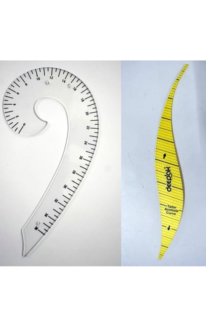 French Curve and arm Hole Curve Pattern Maker Combo || Used for arm Hole Pattern Drafting, Sleeve Cutting Pattern Template || Useful for Tailoring-image-44