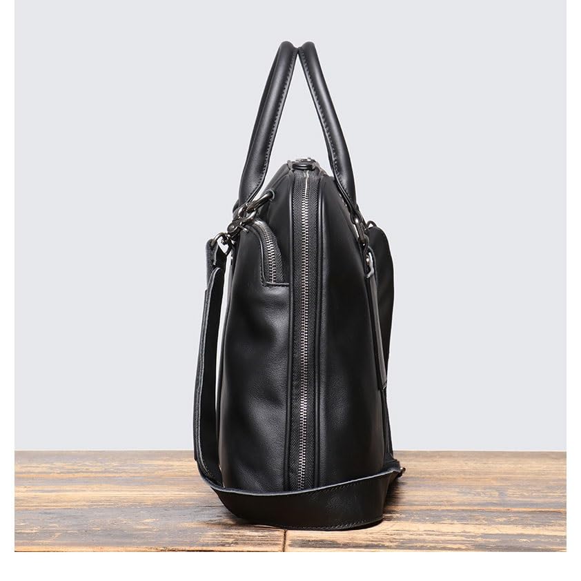 Men's leather handbag, cowhide shoulder crossbody business briefcase, computer bag4