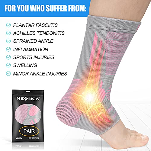 Image of NEENCA Foot & Ankle Brace Socks for Sprained-Ankle Compression Sleeves Set