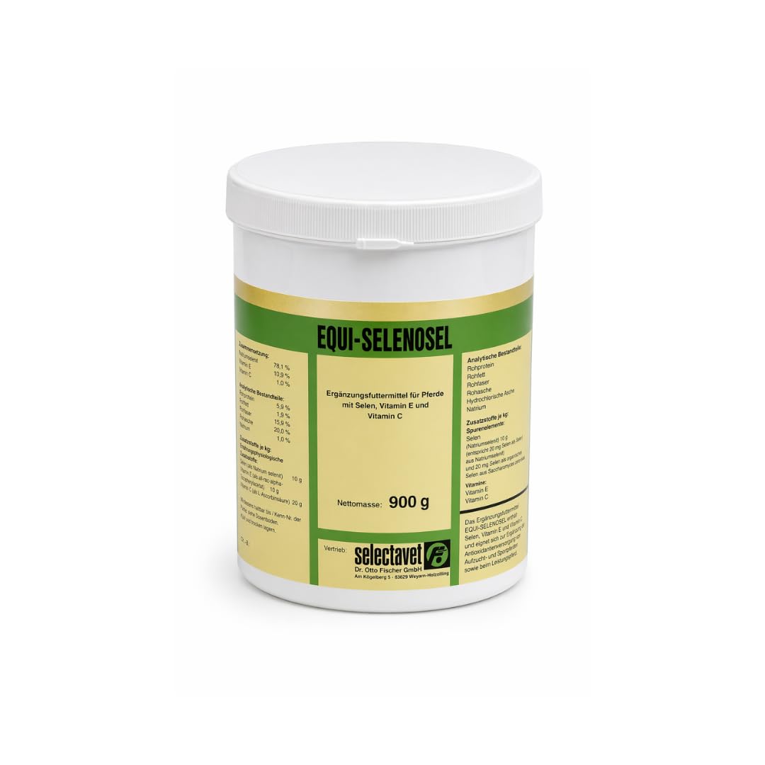 Equi Selenosel | 900 g | Complemento alimenticio para caballos | Con selenio, vitamina E & C