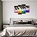 So Crazy Art- Piano Wall Art Decor Colorful Piano Key Canvas Pictures Artwork 4 Panel Music Painting Prints for Home Living Dining Room Kitchen