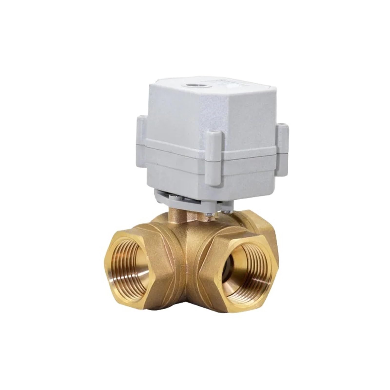 Valvola a sfera proporzionale analogica a 3 vie in ottone 4-20mA / 0-10V Valvola di regolazione elettrica DC9-24V(1/2",BSP_T-A FLOW_4-20MA)
