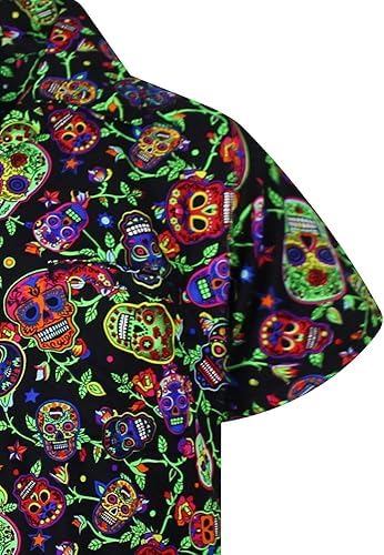 Funky Hawaiian Shirt Casual Men Front Pocket Button Down Very Loud Shortsleeve Unisex Beach Multi Colors…4