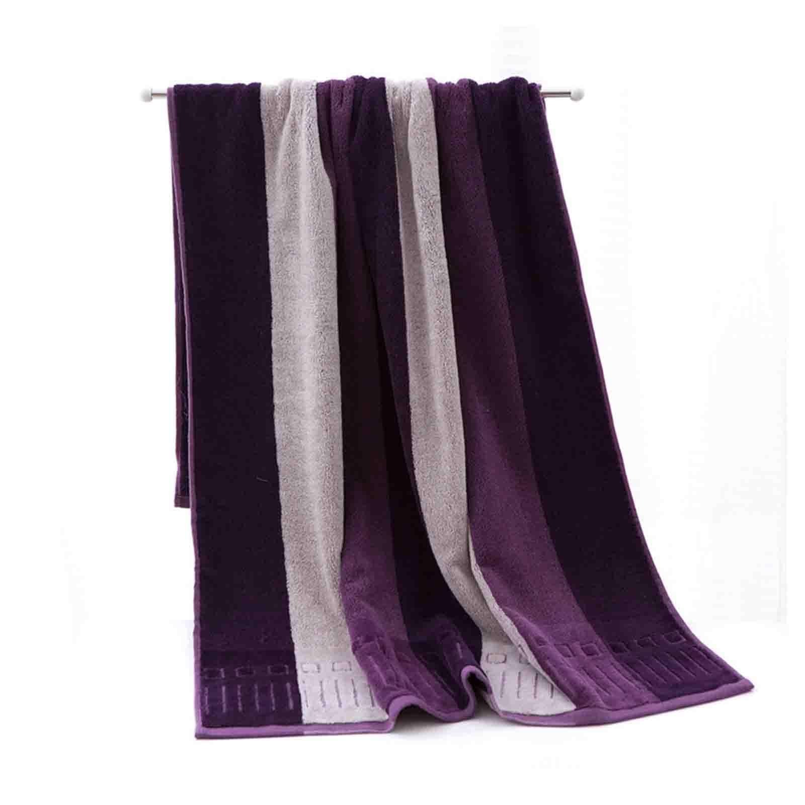 JUSHZ Asciugamani Bagno Lavette Asciugamano Doccia Grande Telo Bagno Towels Grandi Cotone Microfibra Donna Uomo Cotone Spesso Il Tessuto Assorbente è Morbido Regalo (140x70cm,Purple)
