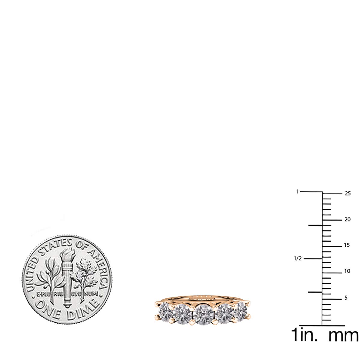 DazzlingRock Collection 10 quilates oro rosa H-I Diamante cultivado en laboratorio