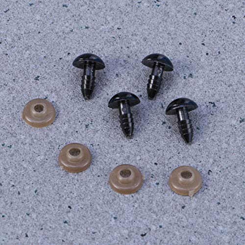 HEALLILY 100Pcs Olhos de SeguranÃ§a Olhos Pretos de PlÃ¡stico Olhos de Boneca Com Junta para Boneca