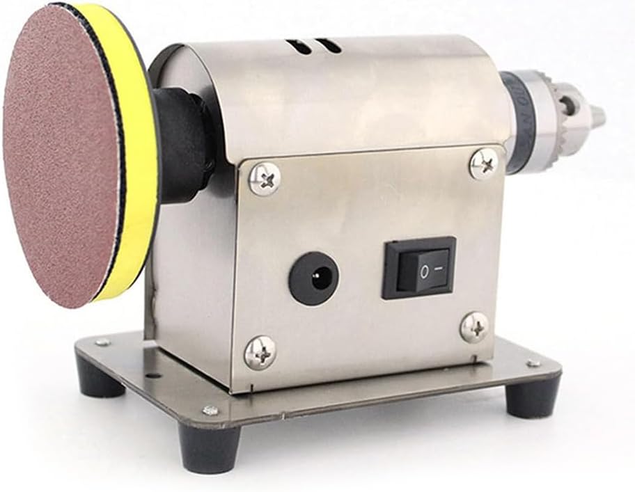 Jewelry Polishing Buffer Machine, Gem Faceting Grinding Machine, Benchtop Polisher with 20pc Sandpaper, Bench Lathe Cutting Machine for Jewelry Making 795 Motor