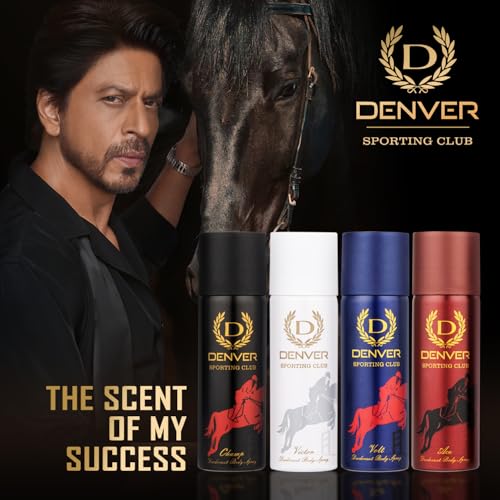 Image of DENVER SRK's Favourite Sporting Club Nano Deo | Long lasting Deodorant Spray (50ml x 4) Deodorant Spray - For Men