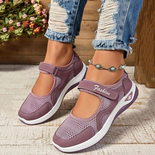 Orthopedic Shoes for Women Dressy Women Wide Width Breathable Arch Support Walking Comfortable Slip on Sneakers Non Slip Lightweight Sneaker Summer Solid Color Shoes Sneakers Hollow Loafers3
